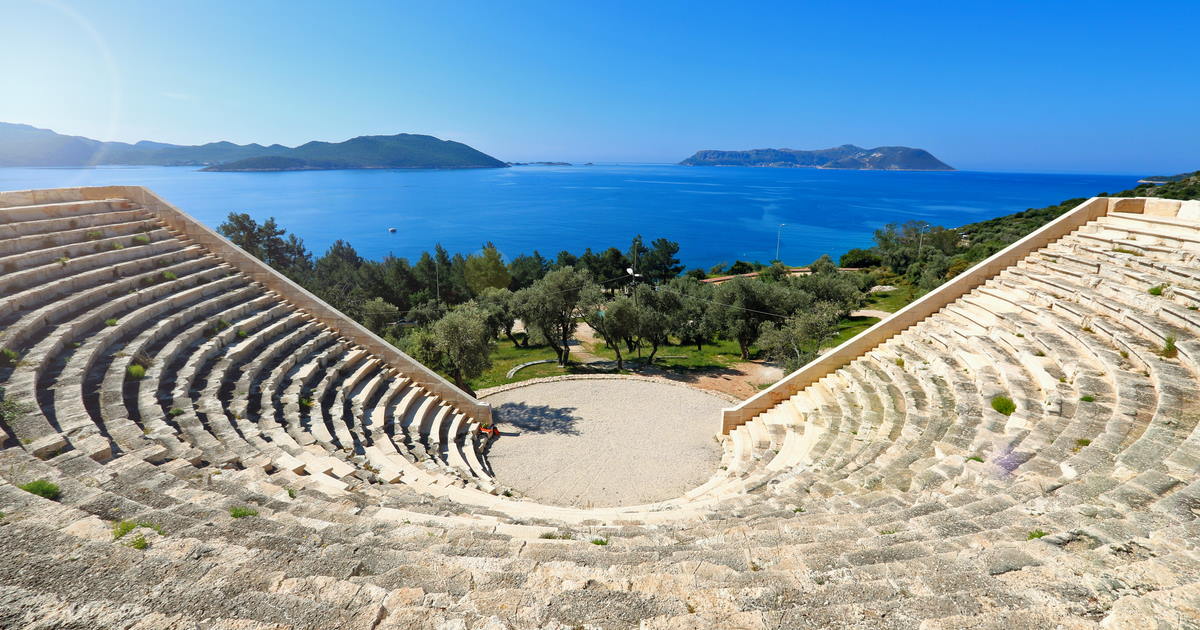 Antiphellos antik kenti Kaş Antalya manzarası