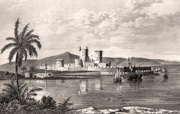 Bodrum antik gravür tarihi çizim