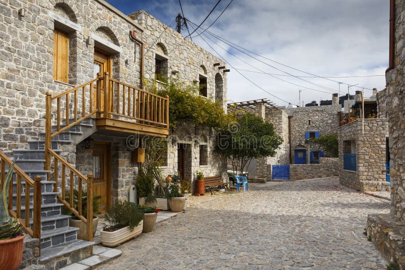 Avgonima köyü taş evler Sakız Adası Yunanistan
