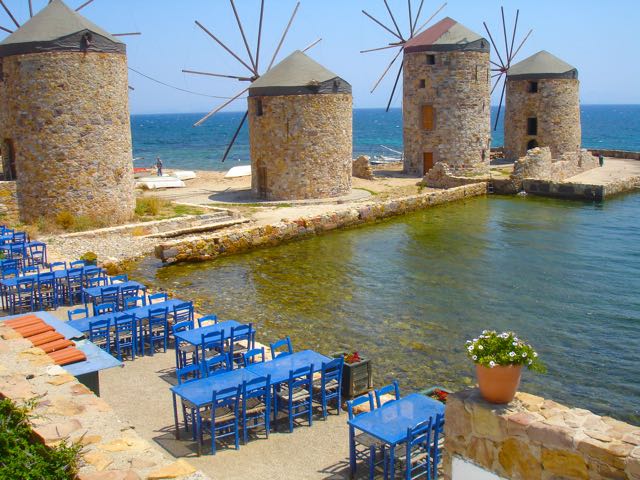 Chios Town Yel Değirmenleri Sakız Adası